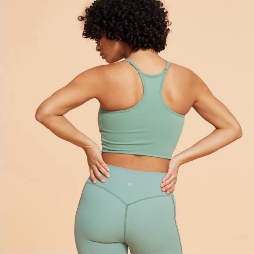 Blogilates Corset Crop Bralette Hedge Green Size Medium - Picture 4 of 11